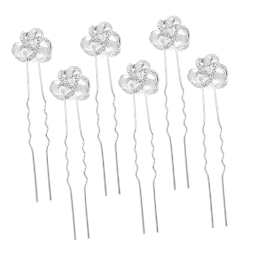 Healvian 6-teiliges Haarnadel-set Für Damen Brautschmuck Legierung Strass Blumen Haarspangen Haarschmuck Für Hochzeit Party Abendveranstaltungen von Healvian