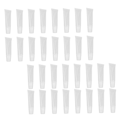 Healvian 60 Stück Lippenbalsam Tuben Weiß Wiederverwendbare Kosmetik Behälter Nachfüllbare Lippenpflegestift Hülsen für Frauen Mädchen DIY Lipgloss Selbstherstellung Leakproof Verpackung von Healvian