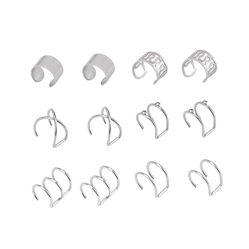 Healvian 6Paare Ohrclips Für Damen Herren Titanstahl Ohrschmuck Piercing Metall Ohrclips Im Finish Trendige Ohrklemmen Healvian 6Paare Ohrclips Für Damen Herren Titanstahl Ohrschmuck Piercing Metall Ohrclips Im Finish Trendige Ohrklemmen von Healvian