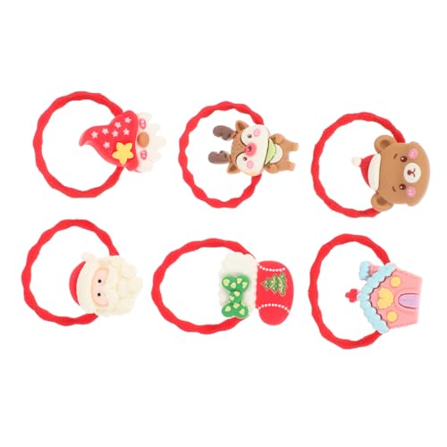 Healvian 6St nahtlose Haargummis Kinderfliege Haarschleifen für Mädchen Inhaber weihnachtsdeko weihnachts kopfschmuck haarschmuck Haarseile für Mädchen Haargummis für Damen Nylon von Healvian