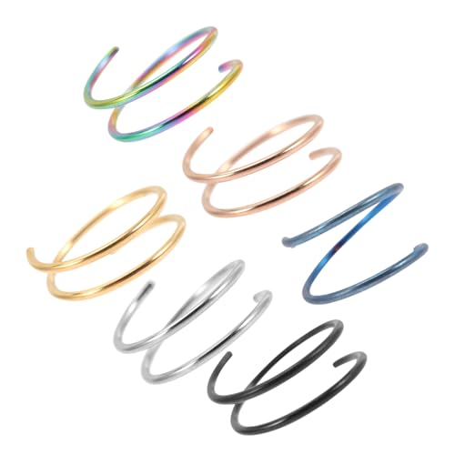 Healvian 6Stücke Nasenringe Für Frauen Hypoallergen Nasenpiercing Schmuck Stahlfarbe Roségold Healvian 6Stücke Nasenringe Für Frauen Hypoallergen Nasenpiercing Schmuck Stahlfarbe Roségold von Healvian