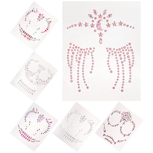Healvian 6blätter Gesicht Edelsteine Aufkleber Temporäre Tattoos Für Halloween Partys Festivals Und Cosplay Einfache Anwendung Kleber von Healvian