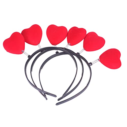 Healvian 6stücke Flocking Haarreifen Für Mädchen Herz-haarbänder Haaraccessoires Für Partys Und Kostüme Leicht Und Für Festliche Anlässe von Healvian