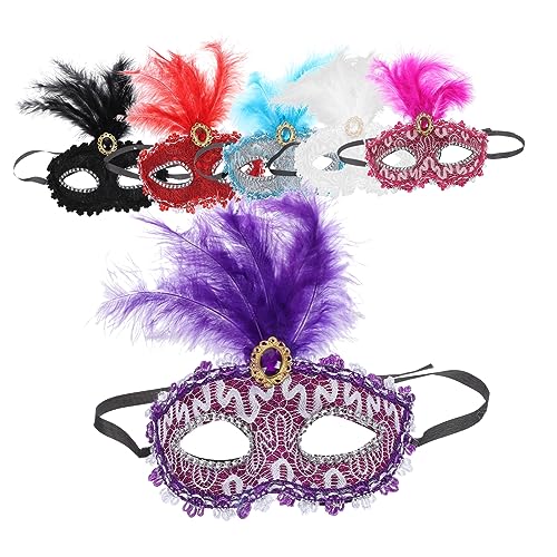 Healvian 6stücke Teiliges Damen Halbmaske Für Halloween Und Dekorative Augenmaske Mit Federn Für Cosplay Und Partys Healvian 6stücke Teiliges Damen Halbmaske Für Halloween Und Dekorative Augenmaske Mit Federn Für Cosplay Und Partys von Healvian