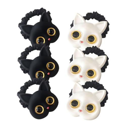 Healvian 6stücke Teiliges Katzen-haargummis Für Mädchen Elastische Haarringe Und Pferdeschwanzhalter Für Haartypen Und Anlässe Für Elegante Und Lässige Looks von Healvian