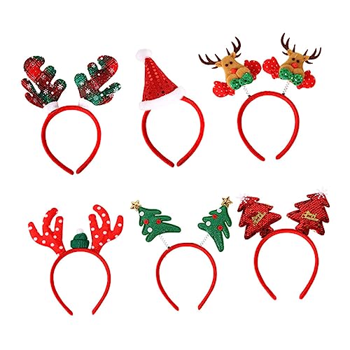 Healvian 6stücke Weihnachts-haarreifen Für Mädchen Dekorative Stirnbänder Mit Festlichen Motiven Widerstandsfähige Und Stilvolle Haarschmuck-accessoires Für Weihnachten Und Silvester von Healvian