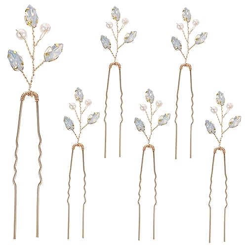 Healvian 6stücke Hochzeit Braut Haarclips Strass Haarnadeln Braut Haarschmuck Frauen Haaraccessoires von Healvian