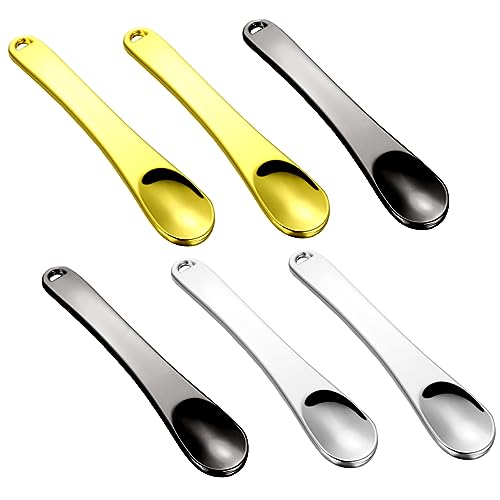 Healvian 6stücke Kosmetikspatel Aus Zinklegierung Kleine Make-up-löffel Für Hautpflege Gesichtscreme Masken Cremes Lotionen Make-up-paletten von Healvian