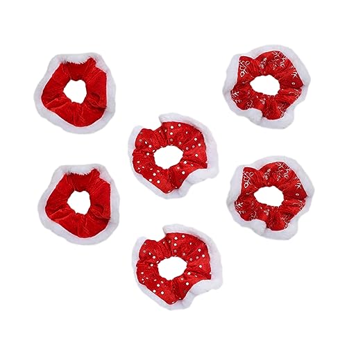 Healvian 6stücke Teiliges Weihnachts-haargummi Elastische Haarschmuck-haarbänder Bunten Farben Accessoire Für Mädchen Und Für Festliche Anlässe Und Täglichen Gebrauch von Healvian