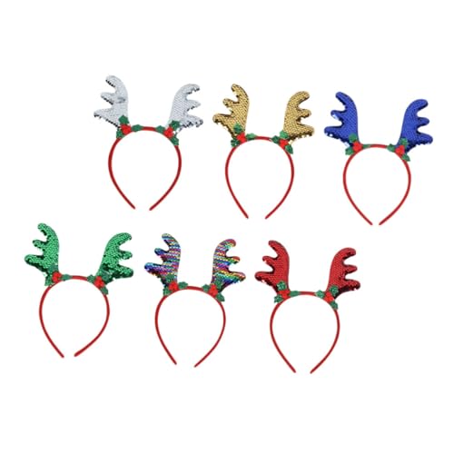 Healvian 6stücke Teiliges Weihnachtskopfband Mit Glänzenden Rentiergeweihen Für Erwachsene Und Mädchen Haardekoration Für Festlichkeiten Und Leicht Und Tragbar Langlebig Und Einfach Zu von Healvian