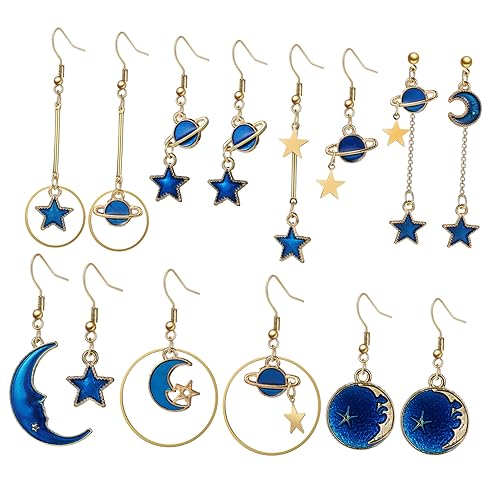 Healvian 7 Paar Ohrring-Set ohrringe zierliche Ohrhänger Mondstern Schmuck Metall Healvian 7 Paar Ohrring-Set ohrringe zierliche Ohrhänger Mondstern Schmuck Metall von Healvian