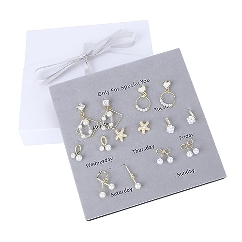 Healvian 7 Paare Perlenohrring-Set Ohrringe für Frauen Schmuck für Mädchen Perlenohrringe Perlenohrstecker frauen ohrringe Dame Ohr Zubehör Woche Ohrringe synthetische Perlen von Healvian