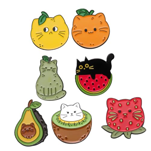 Healvian 7 Stück Teiliges Cat Brooches Cartoon Stil Robuste Dekorative Anstecknadeln für Kleidung Hut Schal Langlebige Modebroschen für Damen mit Festem Halt Healvian 7 Stück Teiliges Cat Brooches Cartoon Stil Robuste Dekorative Anstecknadeln für Kleidung Hut Schal Langlebige Modebroschen für Damen mit Festem Halt von Healvian