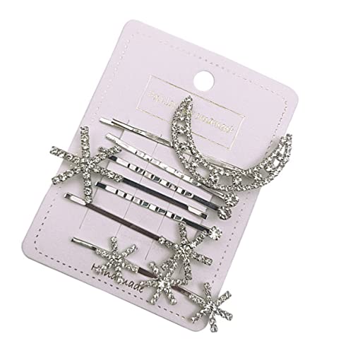 Healvian 7 Teile/satz Retro Mond Sterne Form Haar Clips Für Frauen Mädchen Dekorative Kristall Haarnadel Zubehör von Healvian