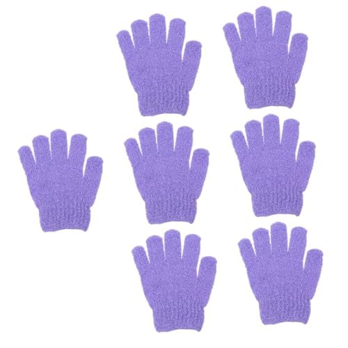 Healvian 70 Stk Fünf-finger-badehandschuhe Körperpeeling Für Frauen Peeling-duschhandschuhe Schwämme Zum Reinigen Badeschwämme Zum Duschen Spa Nylon Fünf Finger Fräulein Violett Waschbecken von Healvian