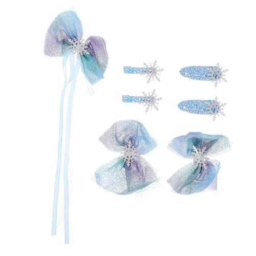 Healvian 7stücke Teiliges Mädchen Haarspangen Mit Schneeflocken Und Schleifen Süße Haaraccessoires Für Junge Mädchen Für Weihnachten Und Festliche Anlässe von Healvian