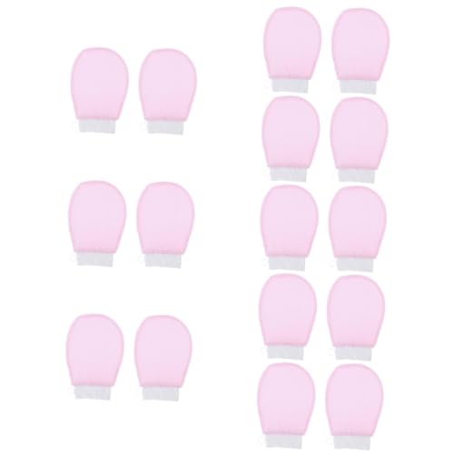 Healvian 8 Paare Badehandschuhe Massagehandtücher Luffa-Pad-Handschuh exfoliating glove exfoliate gloves Peeling-Handschuhe für Damen Schrubbhandschuhe ein Bad nehmen Badetuch Fräulein Rosa von Healvian