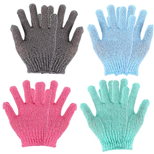 Healvian 8 Paare Handschuhe Zum Schrubben Von Schlamm Hautfreundliche Handschuhe Badehandschuhe Mit Fünf Fingern Tiefenreinigungshandschuhe Badeschrubber Körpertücher Geil Nylon Badetuch von Healvian