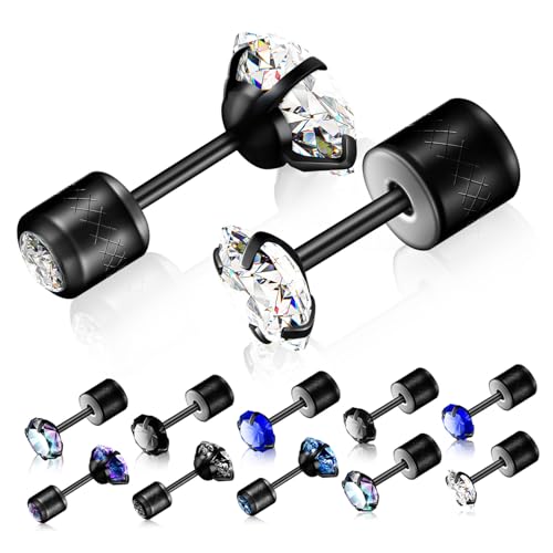 Healvian 8 Paare Ohrstecker mit Funkelnden Strasssteinen Langlebige Rostfreie Ohrringe für Damen und Herren Modischer Schmuck für Alltag und Festlichkeiten von Healvian