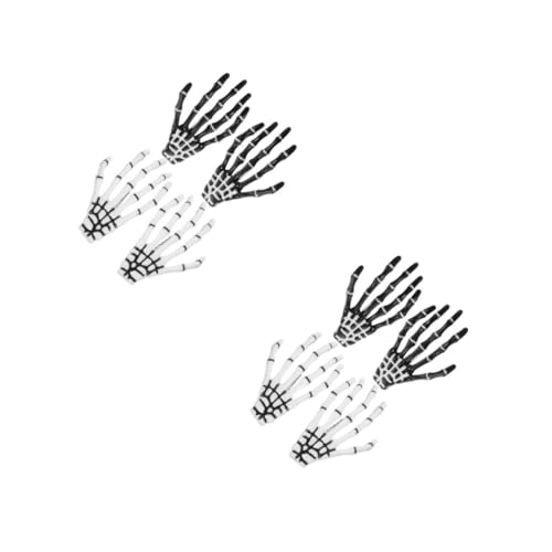 Healvian 8 Stck. Teiliges Skull Claw Haarklammern für Frauen und Mädchen Punk Skelett Hand Design Einfache Anwendung Auffälliger Haarschmuck für Halloween und Cosplay Geeignet für Dickes von Healvian