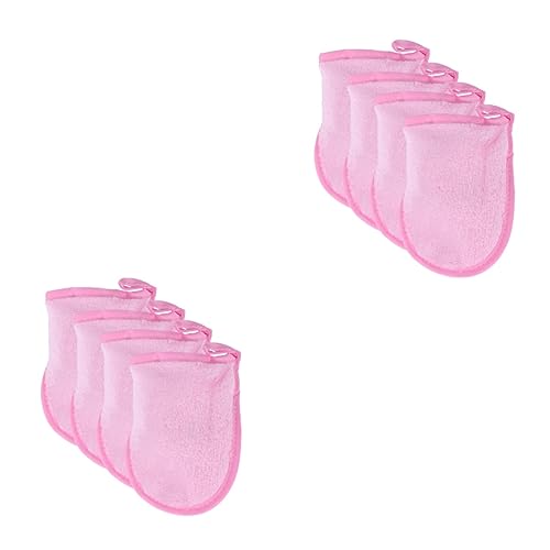 Healvian 8 Stk Pulverreiniger Schönheitsschwämme waschbare Make-up-Pads Reinigungsschwämme reisegröße travel size Handschuhe Make-up-Zubehör Make-up-Entferner-Puff sauber Puderquaste Rosa von Healvian