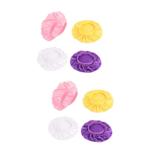 Healvian 8 Stk elastische Kappe Satinschals Kopftuch aus Satin Bandanas für Frauen Seidenhaarschal zum Schlafen haarschutz hair treatment Nachtmütze Elastizität Chemotherapie-Kappe Damen von Healvian