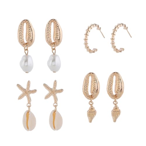 Healvian 8 Stück Ohrhänger für Damen Muschelohrringe Mode -Ohrring Dame Ohrschmuck von Healvian