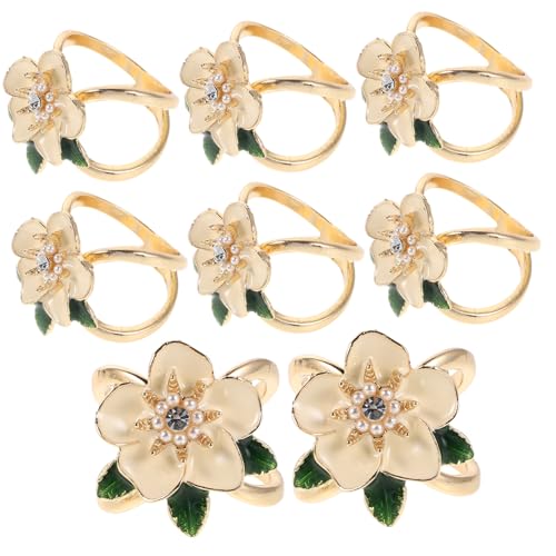 Healvian 8 Stück Stilvolle Gartenia Blumen Brosche für Schals Tücher und Krawatten Vielseitiger Accessoire für Besondere Anlässe und Tägliches Tragen von Healvian