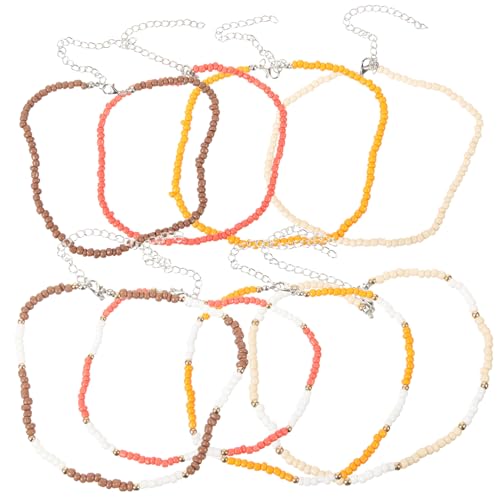 Healvian 8stücke Perlen Halskette Pullover Kette Anhänger Halsband Schmuck Schlüsselbein-halskette Geständnisschmuck Halskettengeschenk von Healvian