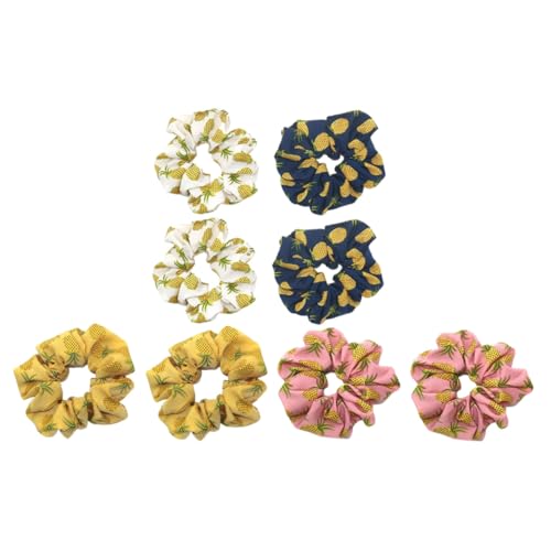 Healvian 8 Stück Teiliges Haarschmuck Ponytail Scrunchies mit Süßem Ananas Design Elastische Weiche Haargummis für Damen und Mädchen Vielseitig Bequem für Alltag Party und Zufällige Farbe von Healvian