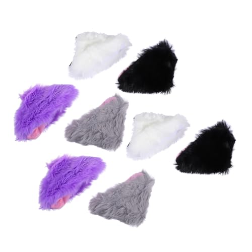 Healvian 8 Stück Teiliges Halloween Katzenohren Haarspangen Kunstpelz Lange Ohrclips in Rosa und Bequeme Cosplay Accessoires für Party Alltag und Kostümierungen von Healvian