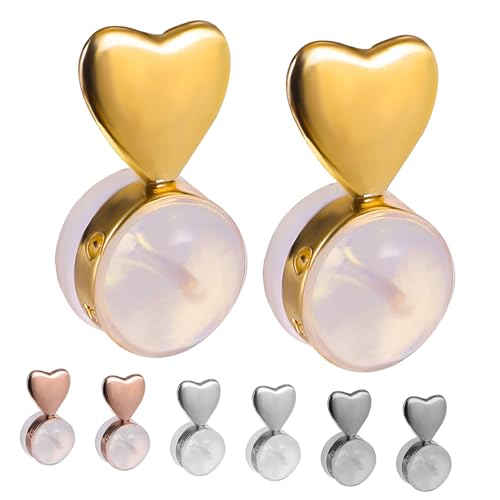 Healvian 8 Stück Teiliges Herzförmige Silikon Ohrstecker Verschlüsse Verstellbare Sichere Ohrringstopper für Ohrstecker Leicht zum Ersetzen und Reparieren von Ohrschmuck von Healvian