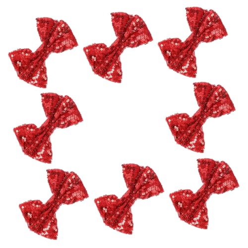 Healvian 8 Stück Teiliges Pailletten Haarschleifen Glitzernde Haarspangen für Mädchen und Frauen Rote Schleifen Haarklammern Haarschmuck Clips für Party Schule Weihnachten Vielseitig von Healvian