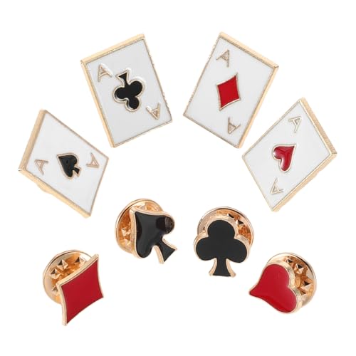 Healvian 8 Stück Teiliges Set Metall Brosche mit Spielkarten Design für Herren und Damen Vielseitige Anstecknadel für Formelle und Anlässe Robust und für Anzüge und Freizeitkleidung von Healvian