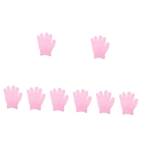 Healvian 80 Stk Fünf-Finger-Badehandschuhe Arm-Make-up- Handtuch exfoliating glove exfoliate gloves Handtücher Wäscher Badehandschuhe aus Nylon tragbare Duschtücher Fäustlinge Rosa von Healvian