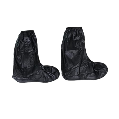 Healvian Schuhüberzieher Schwarz Regenfest Wasserdichtes PVC Und rutschfeste Gummisohle Hohe Überschuhe Mit Reißverschluss Und Gummibandverschluss Für Herren XXL Sohlenlänge von Healvian