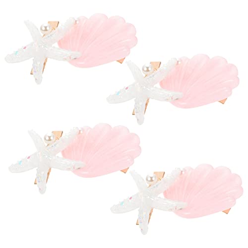 Healvian 8stücke Muschel-haarclips -design Meerjungfrau-accessoires Für Damen Strand-haarschmuck Perlen-haarclips Haarstyling-tools Für Hochzeit Geburtstag Party Fotografie von Healvian
