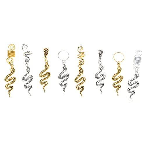 Healvian 8stücke Dreadlocks Ringe Schlangen-design Verstellbar Und Leicht Zu Installieren Für Kreative Frisuren Und Haaraccessoires Für Dreadlocks Und Zöpfe von Healvian