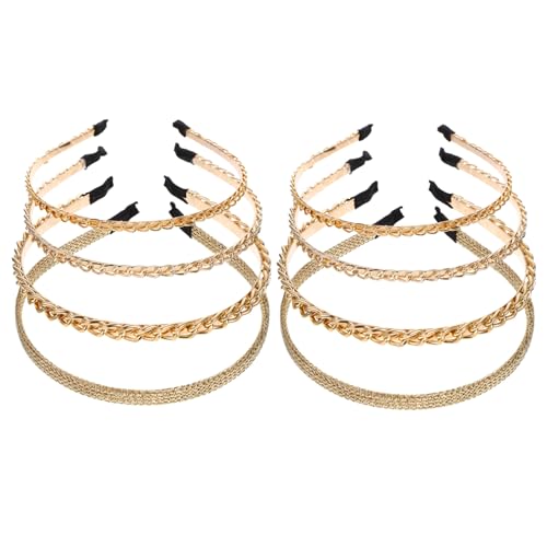 Healvian 8stücke Metall-stirnbänder Für Damen Ketten-haarband Aus Metall-legierung Modischer Kopfschmuck Dünne Stirnbänder Haarreifen Für Frisurendekoration von Healvian
