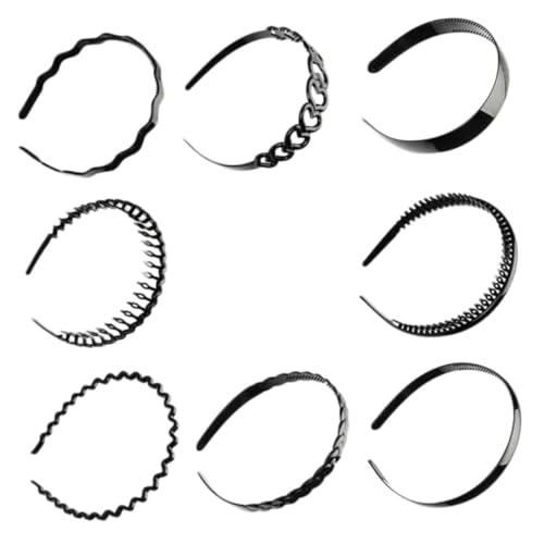 Healvian 8stücke Anti-rutsch Haargummis Mit Zähnen Für Make-up Und Sport Waschbare Haarbänder Für Männer Und Frauen Praktisches Haarzubehör Für Alltag von Healvian