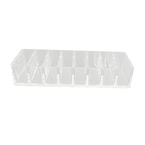 Healvian 8gitter Acryl-make-up-kosmetik-organizer-halter Mit Fächern Transparente Aufbewahrungsbox Für Lippenstift Lipgloss Und Mehr Geeignet Für Badezimmerschrank Und Schreibtisch von Healvian