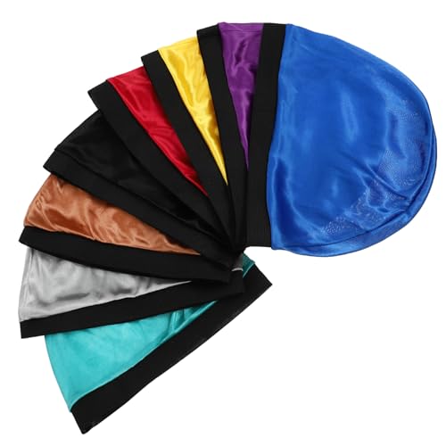 Healvian 8stücke Herren Elastische Haube Silky Wave Cap Atmungsaktive Und Bequeme Perücke Kappe Verschiedenen Farben Für Alltag von Healvian