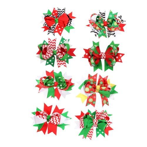 Healvian 8stücke Teiliges Weihnachts-haarclip Schleifen Für Mädchen Festliche Haarschmuck-accessoires Für Weihnachten Für Partys Und Feiern Zu Verschiedenen Frisuren von Healvian