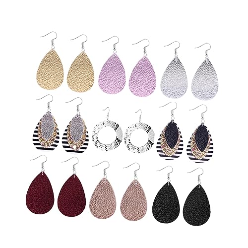 Healvian 9 Paare Earrings Pendants Kunstleder mit Wasserfallform im Leoparden Schlangenmuster Ohrringe für Kostümpartys Festivals Cosplay Mixed Pattern Healvian 9 Paare Earrings Pendants Kunstleder mit Wasserfallform im Leoparden Schlangenmuster Ohrringe für Kostümpartys Festivals Cosplay Mixed Pattern von Healvian