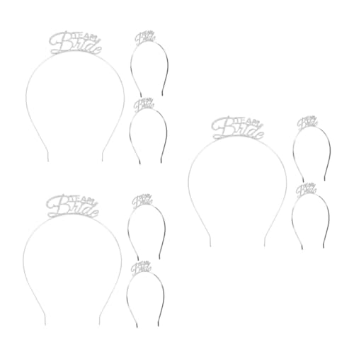 Healvian 9 Stck. Metallic Haarreifen für Junggesellinnenabschied Silberne Haarschmuck Accessoires Rutschfeste Damen Haarbänder für Party Team Bride und Fotorequisiten von Healvian