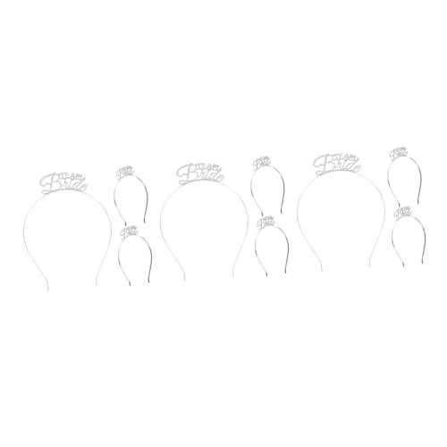 Healvian 9 Stck. Teiliges Silbernes Metall Haarreif für Damen Fester Stilvoller Haarschmuck für Junggesellinnenabschied Party und Foto Requisiten Team Bride Accessoire Healvian 9 Stck. Teiliges Silbernes Metall Haarreif für Damen Fester Stilvoller Haarschmuck für Junggesellinnenabschied Party und Foto Requisiten Team Bride Accessoire von Healvian