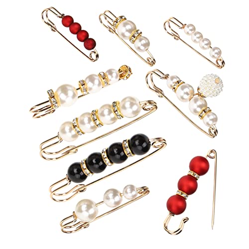 Healvian 9 Stück Taillenretraktor Hemdklammern Verschlüsse für Bekleidung dekorative Kleidungsbrosche Cardigan-Clip aus Metall Cardigan-Clip für Damen Frauen kleiden Clip abs perlen von Healvian