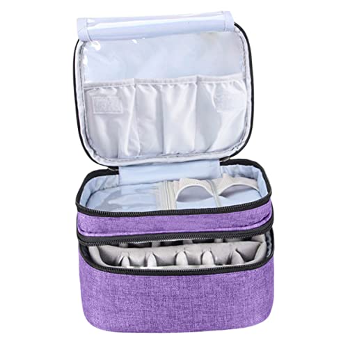 Healvian Ätherische Öle Aufbewahrungstasche mit Tragegriff Doppelstöckiger Nagellack Organizer für Flaschen Tragbar und Praktisch für Öle und Make Up von Healvian
