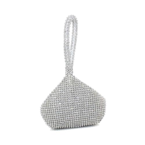 Healvian Abendtasche Damen Clutch mit Vollem Silberne Umhängetasche für Hochzeiten Partys Formelle Anlässe Design für Geldbörse Handy von Healvian