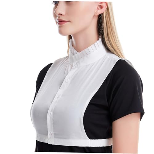 Healvian Abnehmbare Einfarbige Damen Fake Collar mit Lotusblatt Stehkragen Leichter Falscher Kragen für Blusen Pullover Kleider Vielseitig Kombinierbar Komfortabel für Jahreszeiten Weiß von Healvian